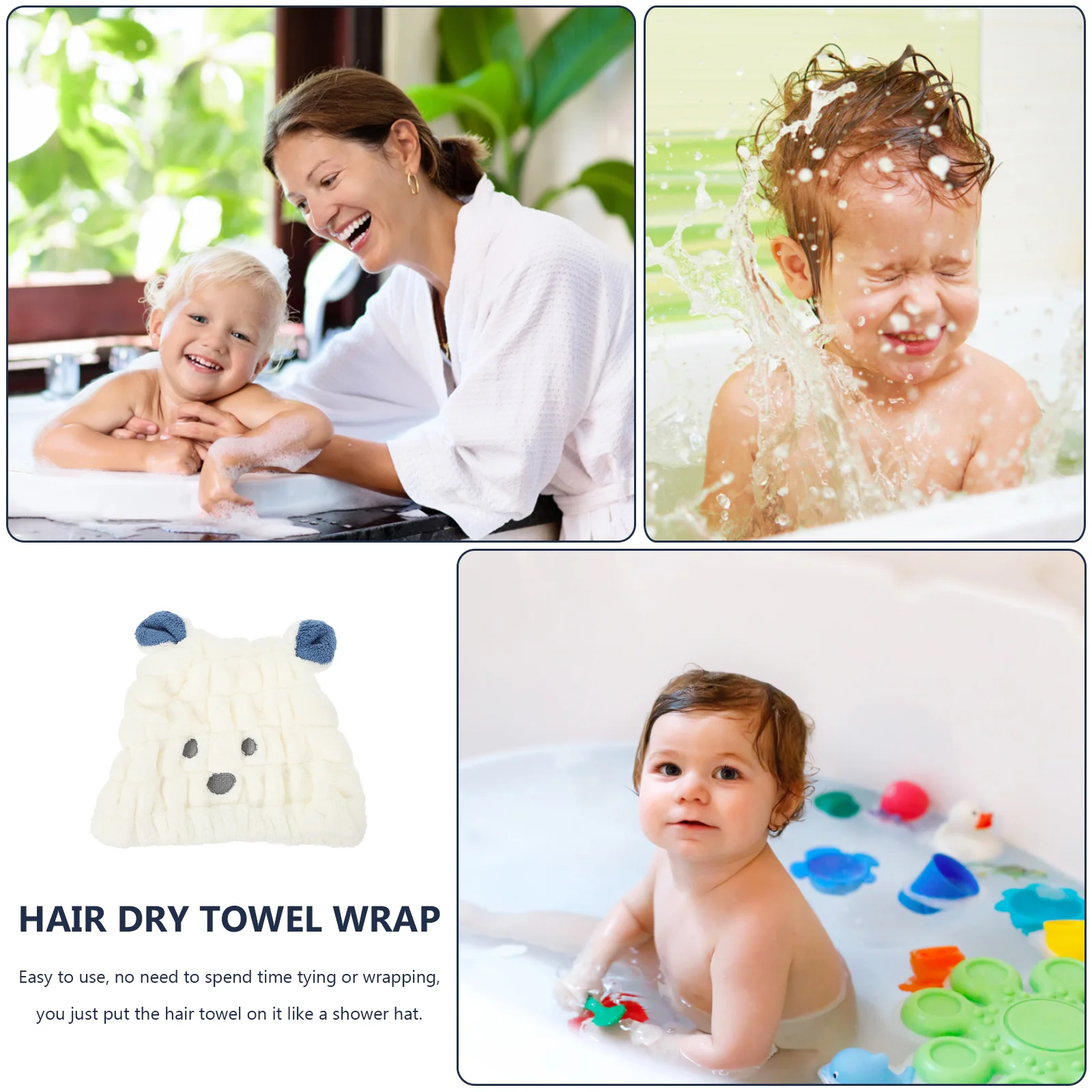 

Hair Drying Towel Wrap Kids Cartoon Shower Cap Coral Fleece Absorb Water Head Turban Towel Wet Hair Dry Cap Girls Travel Long