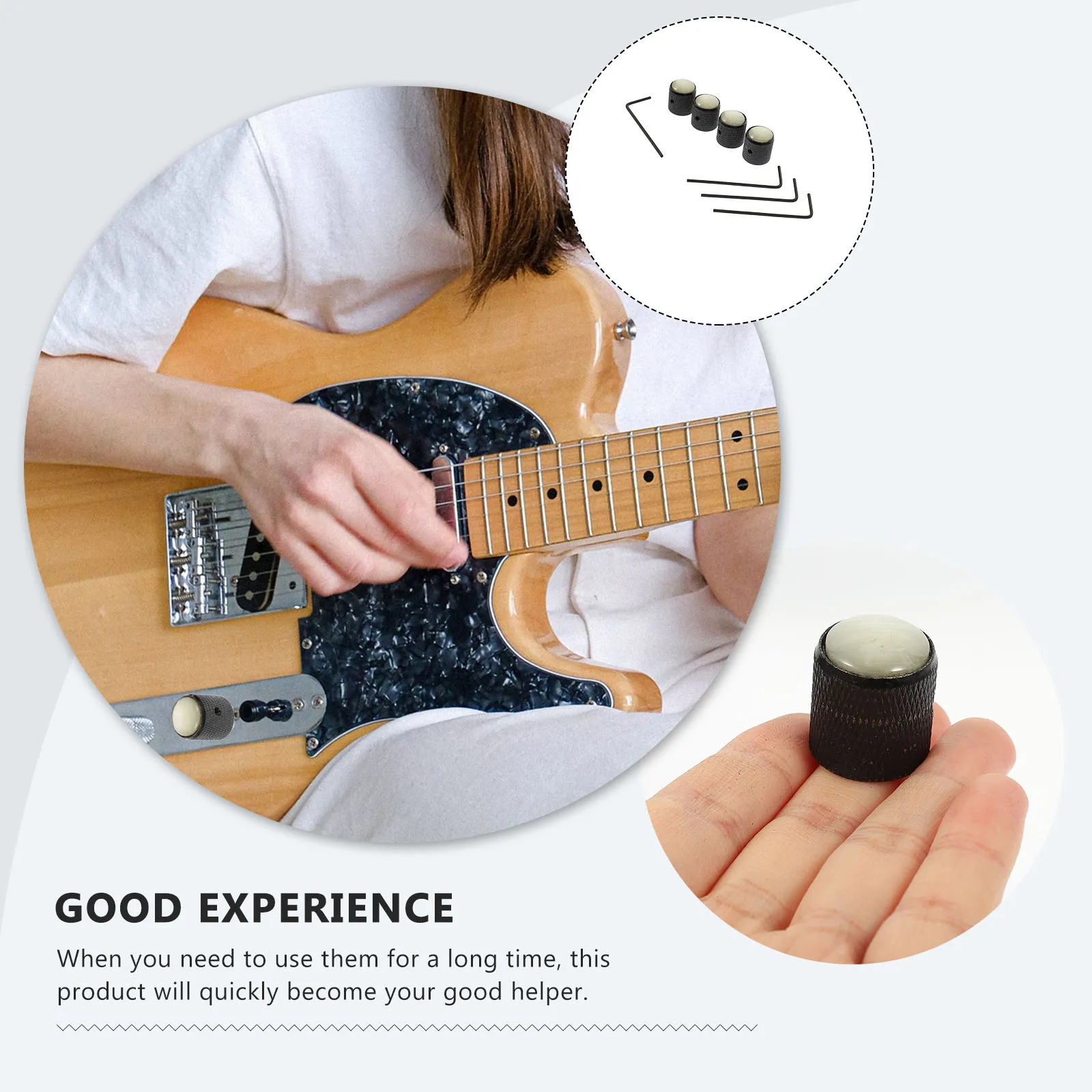 

4 Sets Potentiometer Electric Guitar Accessories Bass Metal Volume Control Knobs