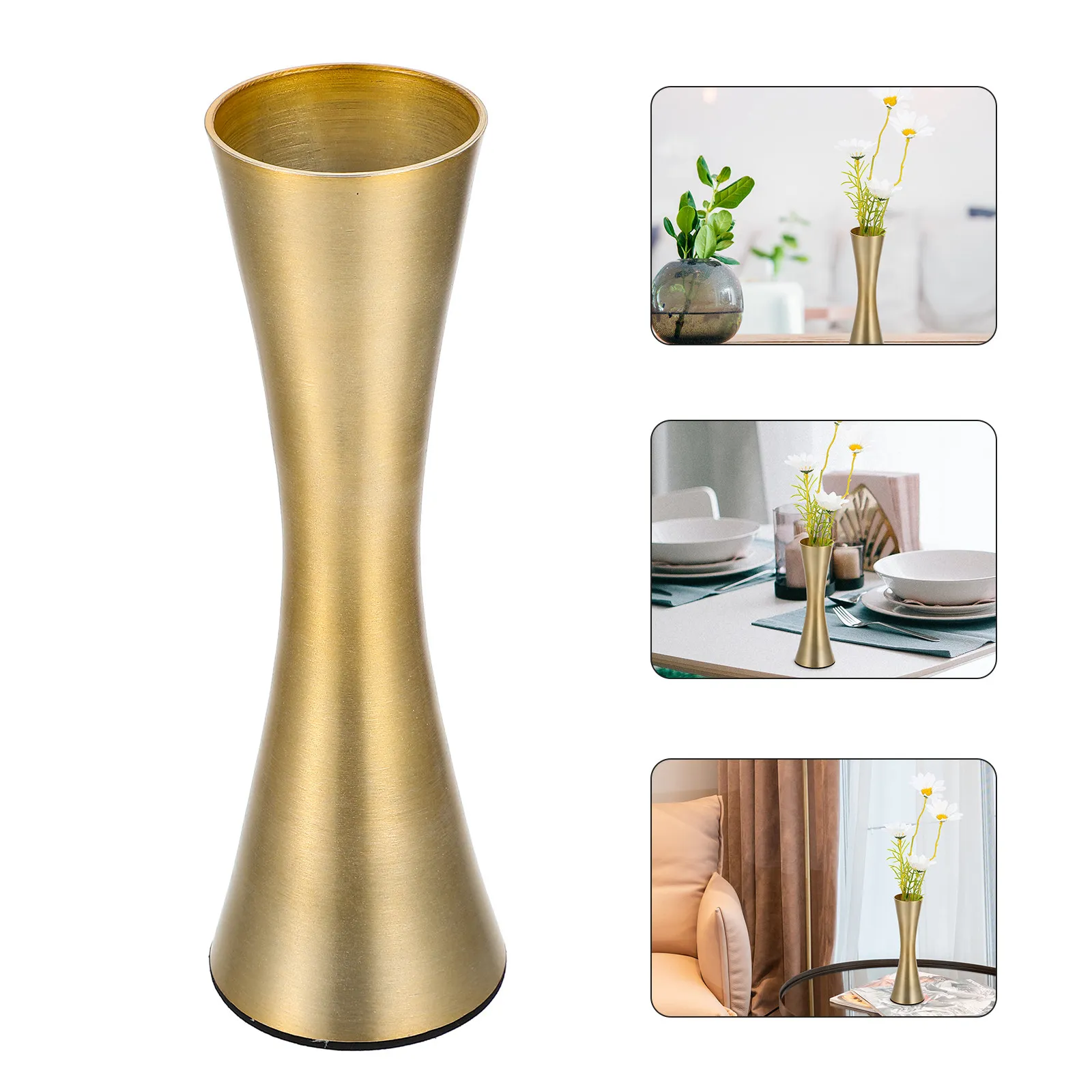 Metal Flower Vase Premium Aluminum Vase Simple Style Decorative Flower Container for Home Office Yard Garden Tabletop Decoration