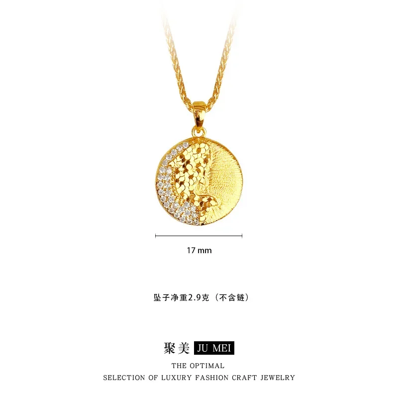 NovaGlod Italian brushed medieval style 9999 points drilled ice pattern whale pendant 24K real gold women's high-end collarbone