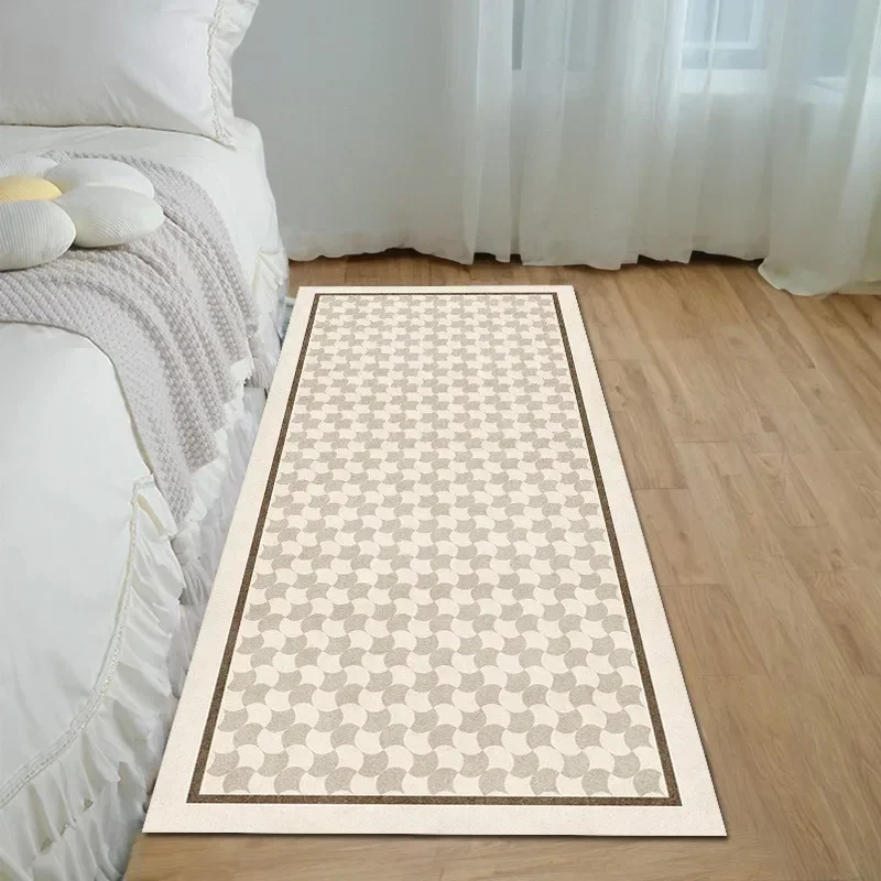 

Bedroom Carpet Cream Style Non-slip Easy To Clean Rug Living Room Bay Window Simple Bedside Foot Mat Alfombra Del Dormitorio