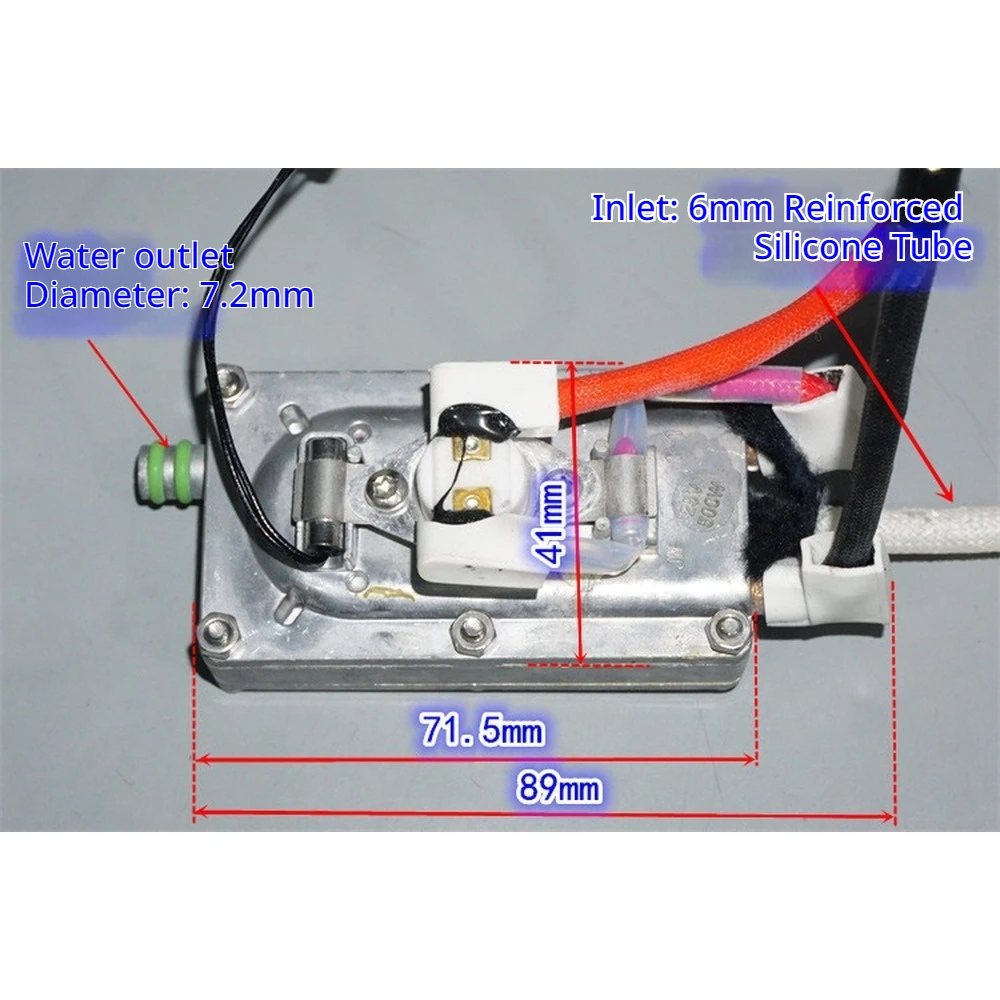 25V 500W Mini Water Heating Boiler Module 12-25V Hot Water Heating Component for Floor Scrubber 185℃ Thermostat 85K NTC Probe