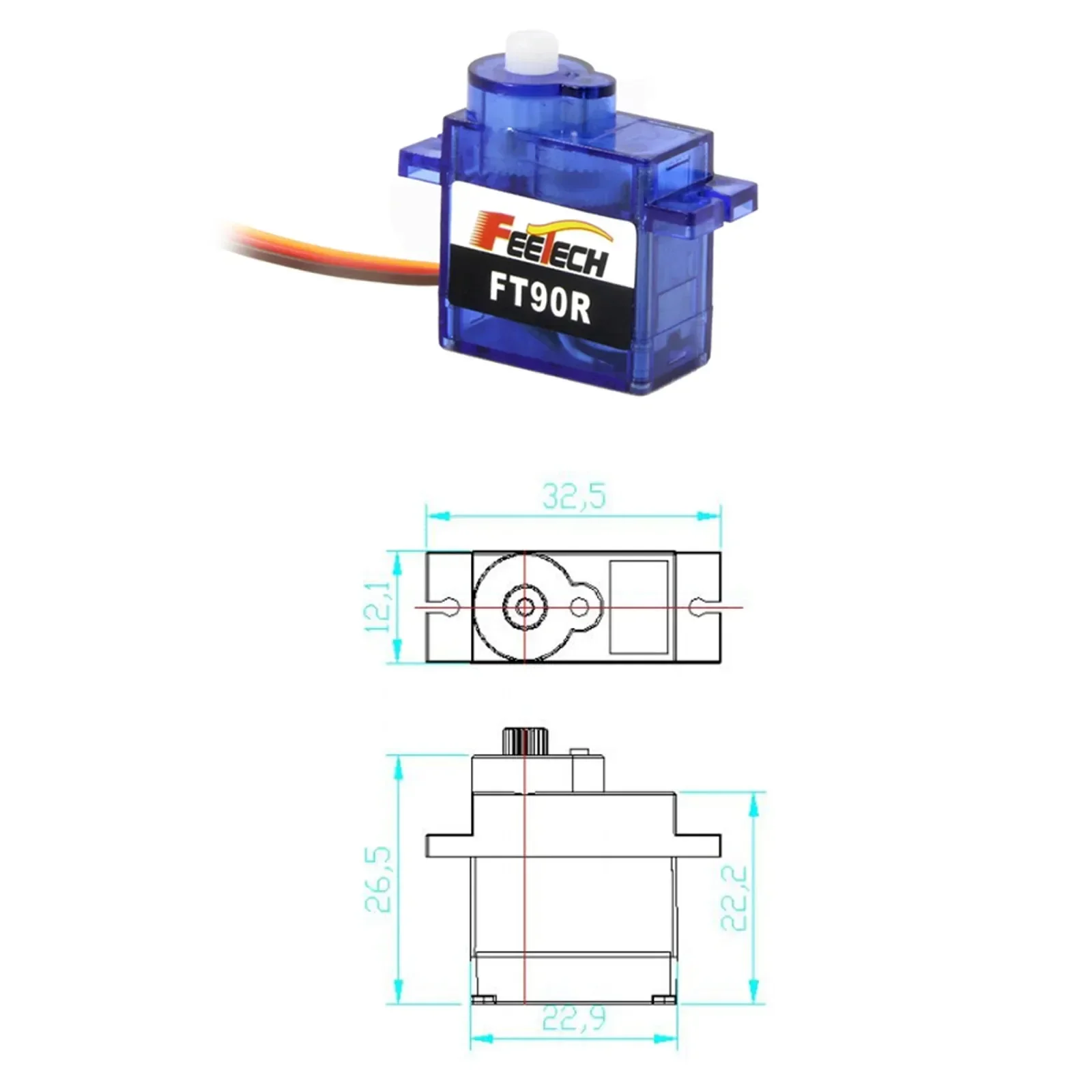 4 ชิ้น Feetech FT90R เซอร์โวดิจิตอล 360 °   ไมโครเซอร์โวหมุนต่อเนื่องสําหรับหุ่นยนต์รถยนต์อัจฉริยะ Arduino