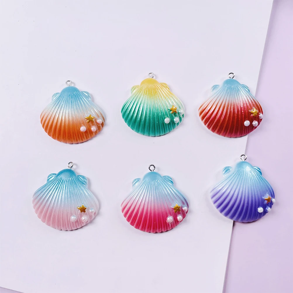 

30 Pcs Resin Shell Shape Pendants Colorful Jewelry Accessories for DIY Bracelet Necklace Earrings Craft Projects Charms