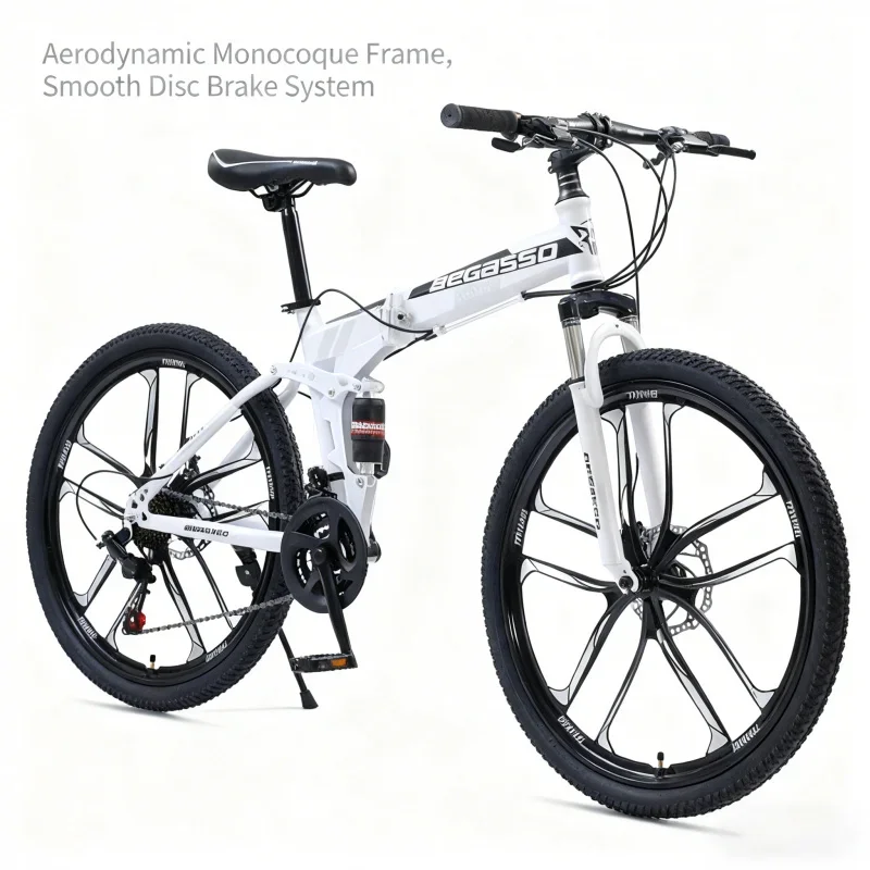 

Adult Folding Mountain Bike High Configuration Ten Blade Wheel White Variable Speed Soft T Cross-Border Wholesale