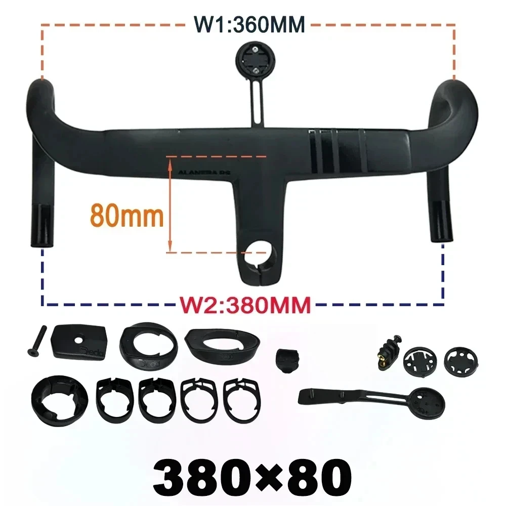 2025 New Road Handlebar DE Alanera RS T1000 Carbon Aero Lightweight 340g Integrated for Professional Cycling RHM EVO Shape image 3