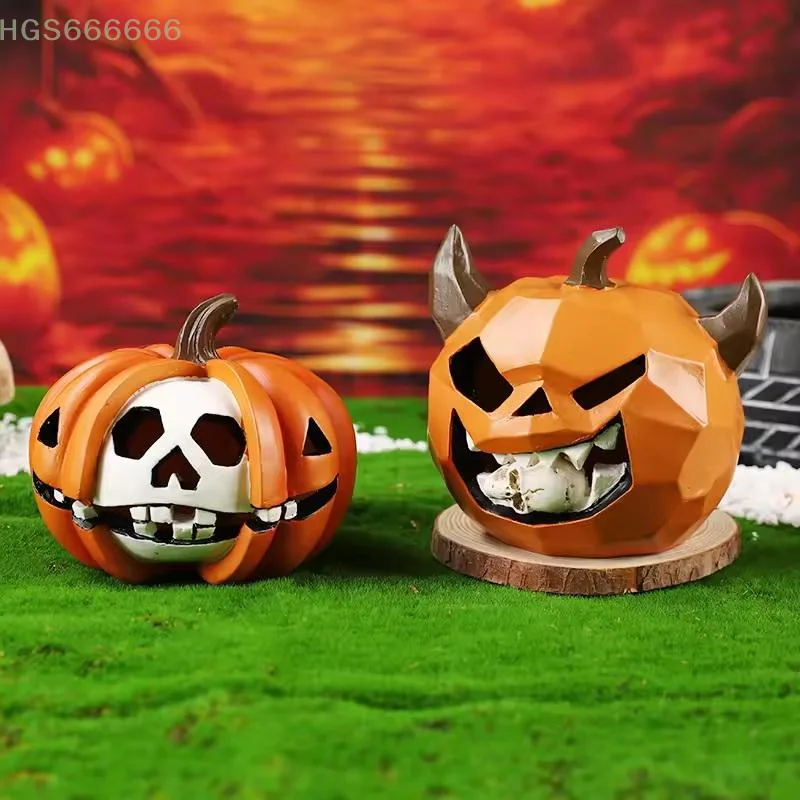 Kerajinan Resin Gaya Nordik: Hiasan Rumah Bertema Halloween seperti Hantu, Tengkorak, dan Labu