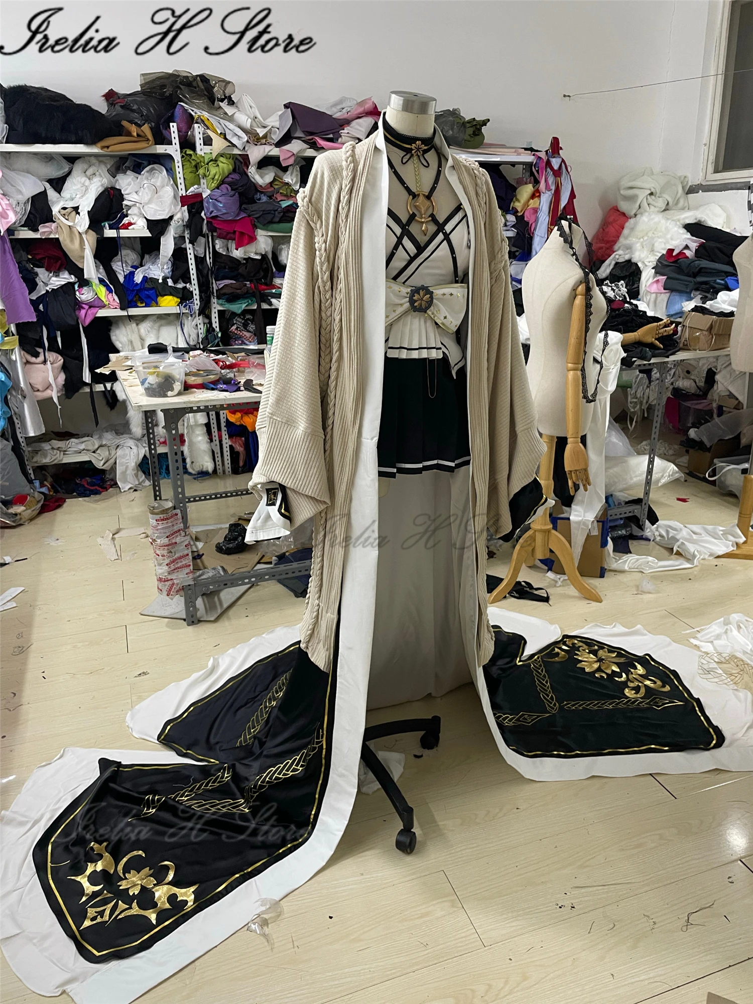 Irelia H Custom size made IJN Owari from Azur Lane IJN Owari Cosplay Costume full set with horns shoes Game sexy dress cap