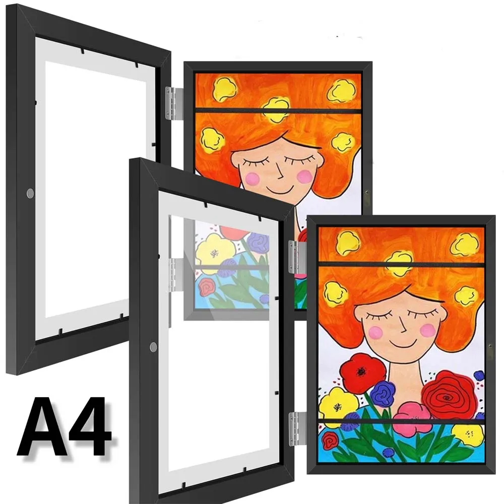 Children Art Frames Magnetic Front Open Changeable Kids Frametory for Poster Photo Drawing Paintings Pictures Display Home Decor