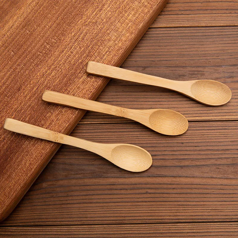 10/20/50/100pcs Bamboo Teaspoon Salt Spoons Sugar Scooper Coffee Honey Stirring Spoon Spice Scooping Dessert Sauce TastingTool