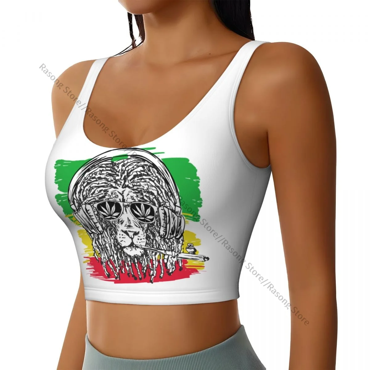 Women Sexy Sports Vest Rastafarian Subculture Lion Female Streetwear Sport Lingerie Tee Crop Top