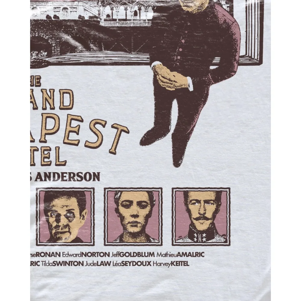 تي شيرت The Grand Budapest Hotel بطابع: تي شيرت Wes Anderson Movie للجنسين من القطن الخالص ملابس الشارع