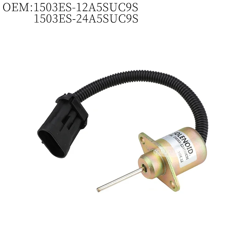 Construction machinery excavator accessories for Kubota fuel cut-off switch solenoid valve OE： 1503ES-12A5SUC9S/1503ES-24A5SUC9S