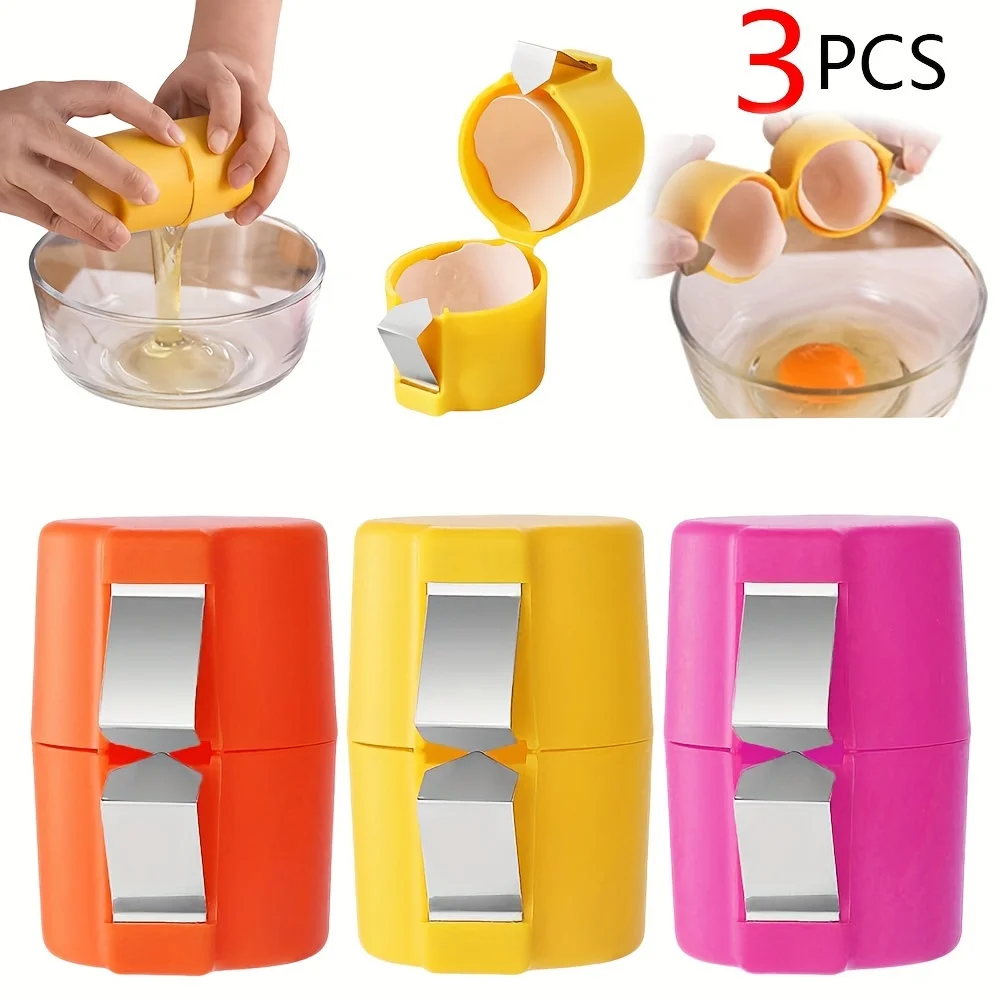 

Открывалка для яичной скорлупы, 3 шт., новый крекер для яиц 2025 года для сырых яиц, очиститель для яиц вкрутую, яйцекубический сепаратор, ручной инструмент