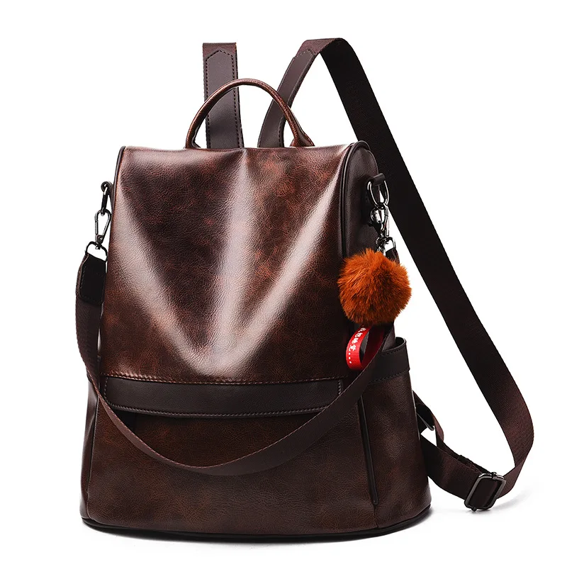 Vintage Backpacks Women Leather Shoulder Backpack Fashion Anti-theft Women Backpacks High Quality Leisure Shoulder Bags