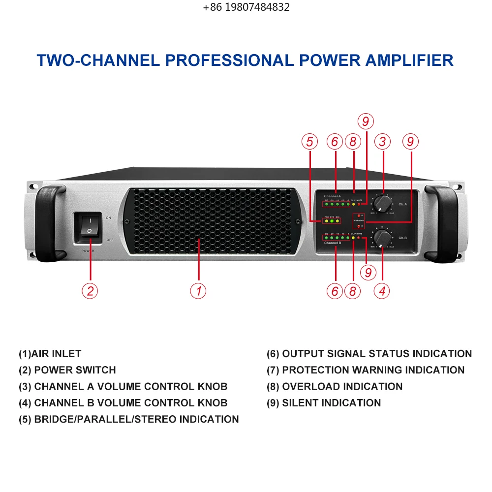 

Aliexpress IPALEAD TD21000 Professional Dual-Channel Metal Passive 2800W/3000W 20Hz-20kHz KTV PA Amplifier