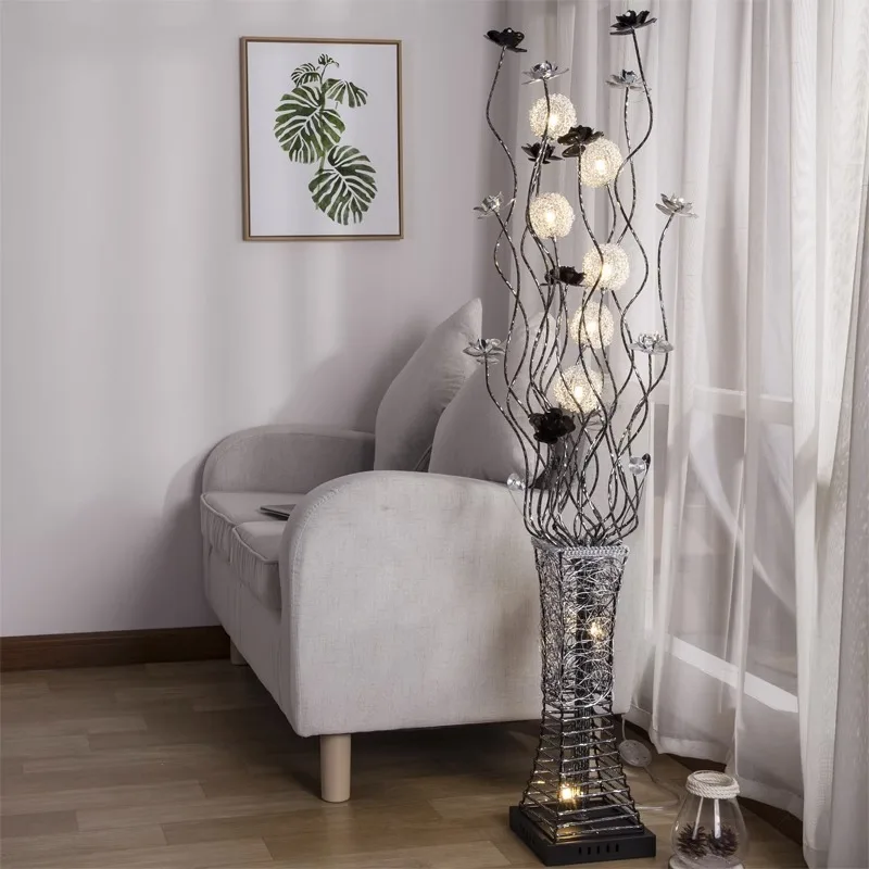 【Activity price】Creative, simple, modern, personalized floor lamp, living room, bedroom, LED vase, decorative crystal floor lamp