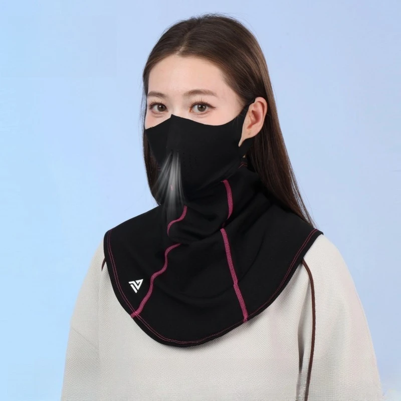 耳掛け式スキー用ハーフフェイスマスク-耳掛け式フリース-暖かい-防風-防寒-首保護-ウォーマー-スキーマスク-スカーフ-通気性