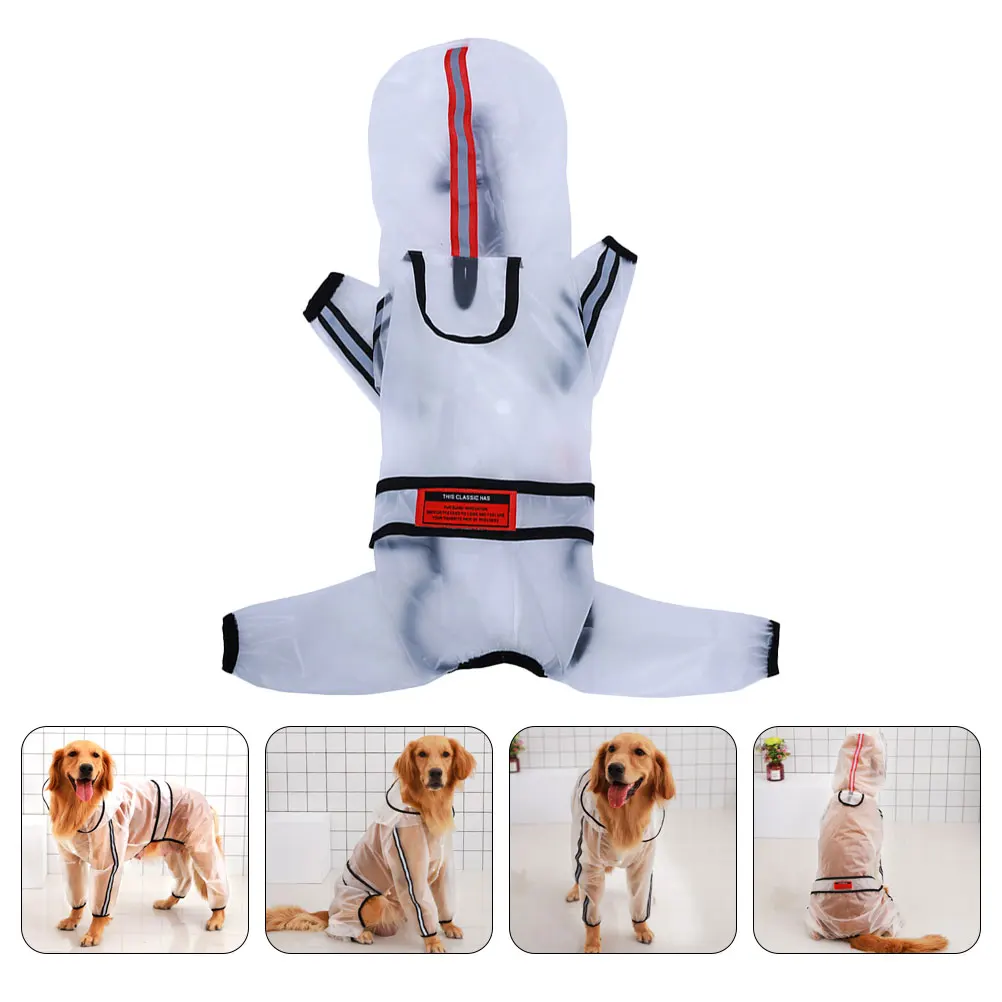 

Dog Raincoat Dogs Lightweight Hooded Large Pet Outdoor Doggy Gear Doggie Raincoats for Reflective