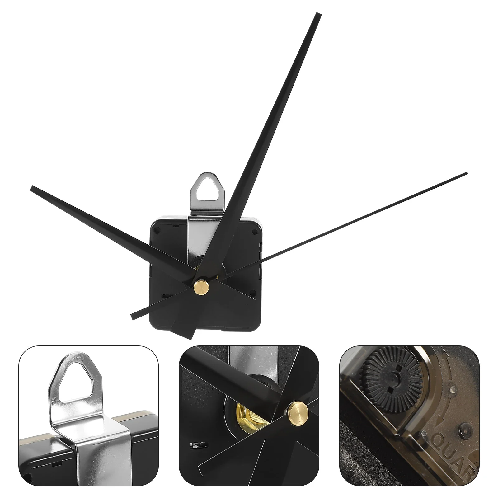 Electronic Accessories Quartz Clock Movement Wall Mechanism Parts Repair Kit Replacement Component Black DIY