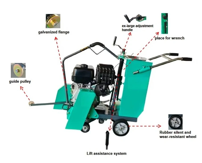 Concrete Road Cutter Machine Engine 50-170mm Cutting Depth Construction