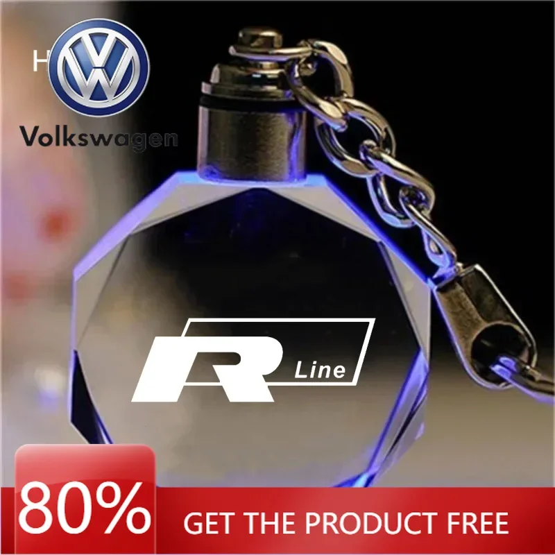 

For VW Volkswagen Jetta MK5 Golf LED Car Key Rings Keychain Decor Pendant for Volkswagen Rline Logo GTI Golf 5 6 7 Polo Jetta Be