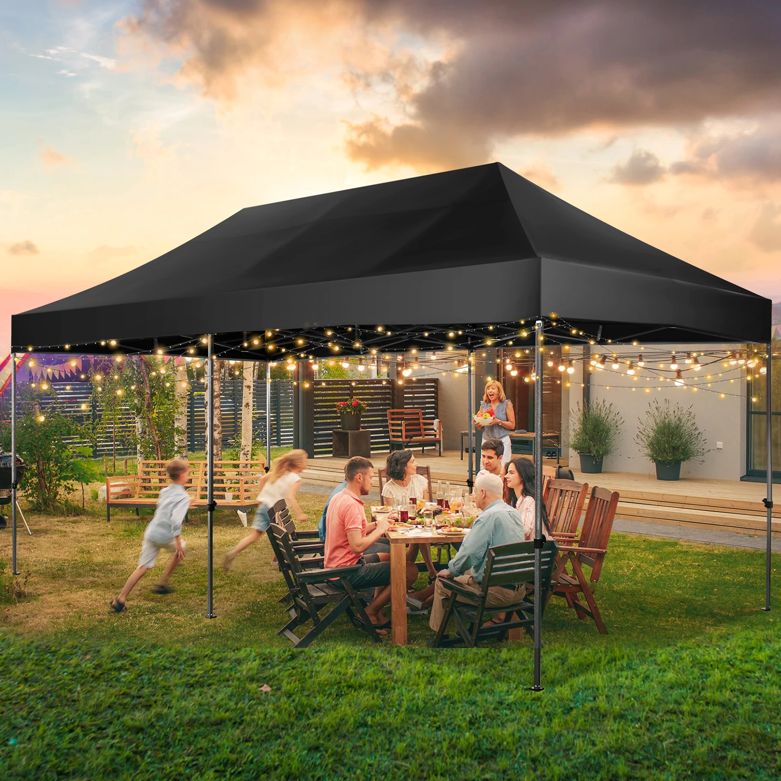 10x20 Heavy Duty Pop up Canopy Tent Without Sidewall EZ Up Commercial Outdoor Canopy Wedding Party Tents for Parties All Season