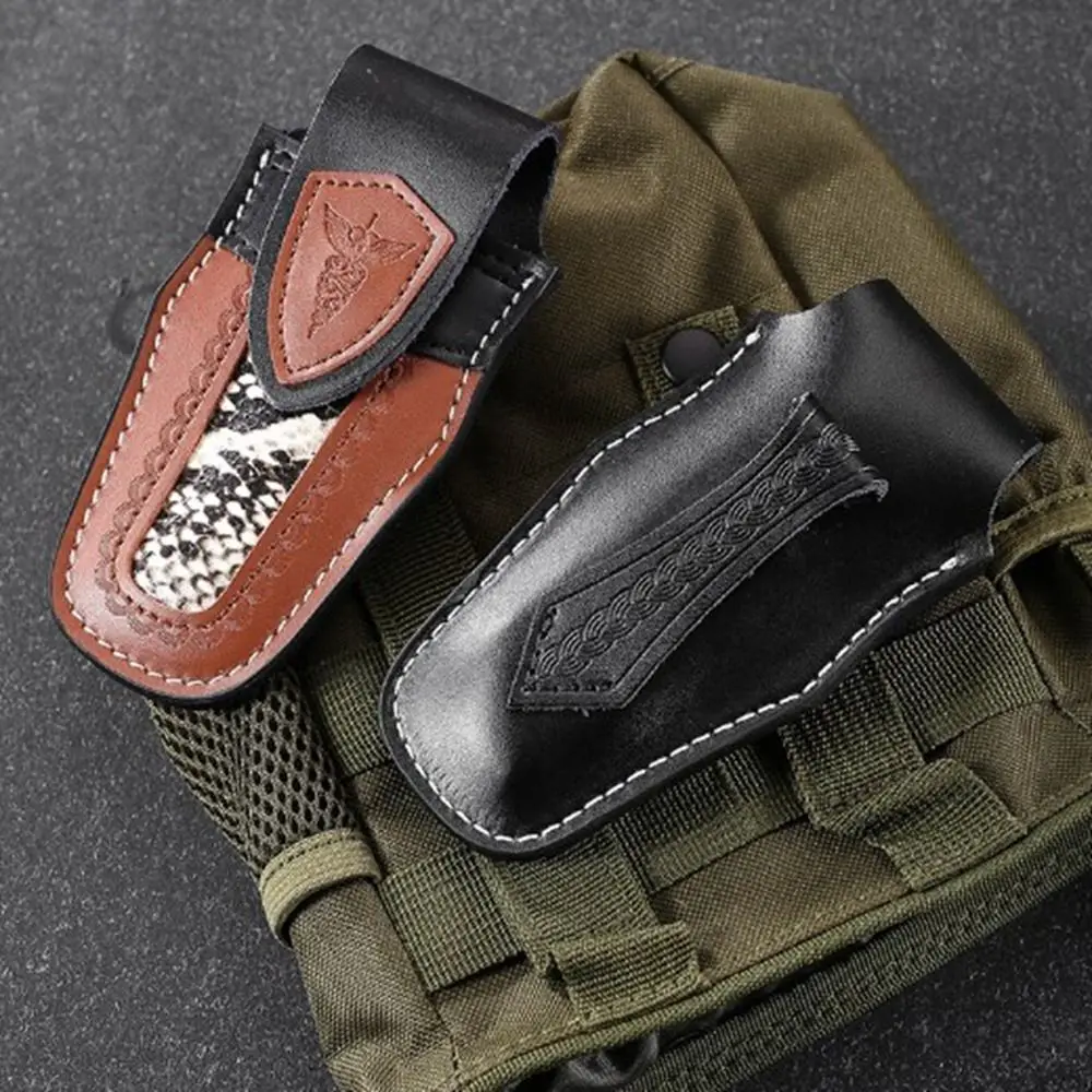 Foldable Waist Knife Scabbard Flashlight Belt Loop Case Holder Leather Sheath Hunt Camping Pocket Outdoor Carry Equipment