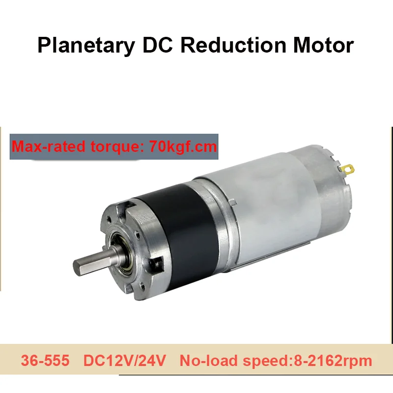 36mm Planetary Gear DC Carbon Brush Geared Motor 12v 24v 36-555 2160 ~ 8RPM Adjustable Low Speed Miniature High Torque Motor