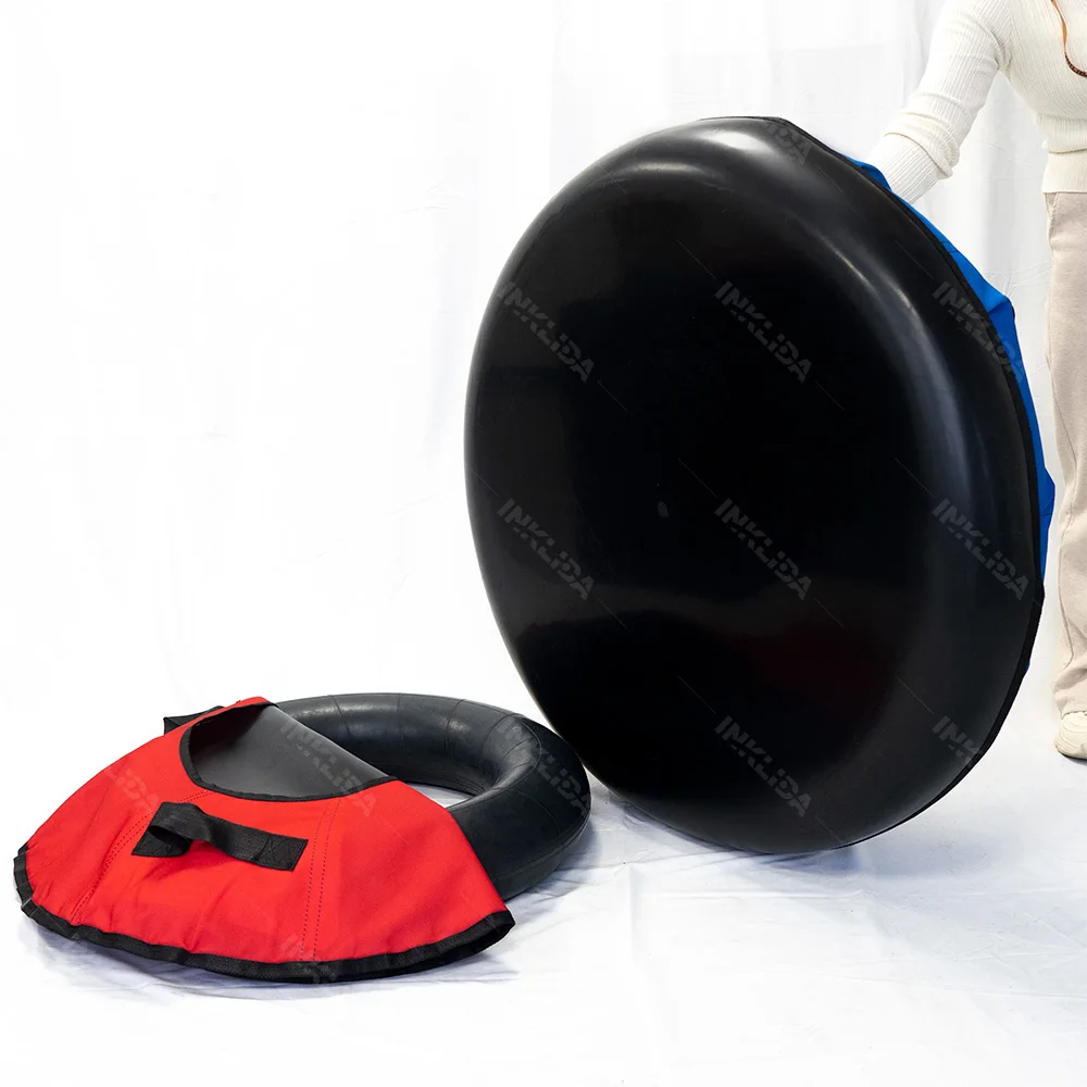 

28-inch Inflatable Snow Tube Hard Plastic Bottom Single-Person Ski Sled