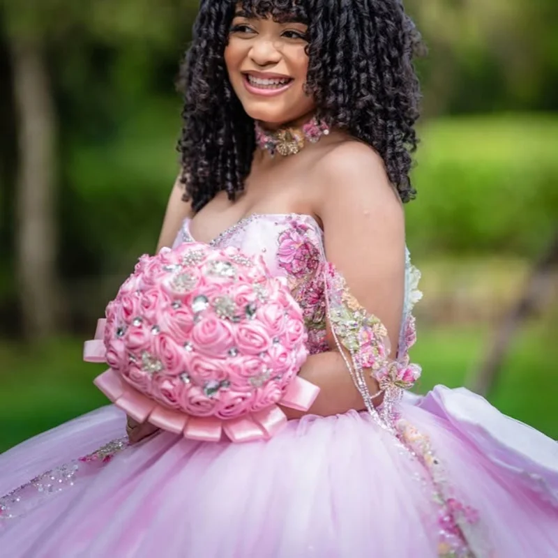 

Royal Blue Quinceanera Dress Glitter Flower Decal off-shoulder Lace Long tail Big Bow Vestidos De 15 Quinceanera ﻿Customize