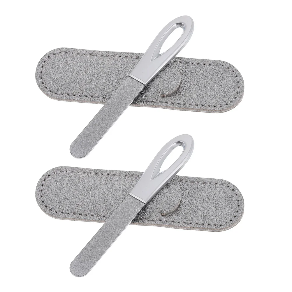 

2Sets Professional Nail Shaper Durable Metal File Anti Slip Grip Compact Size for Smooth Nails Anytime Anywhere