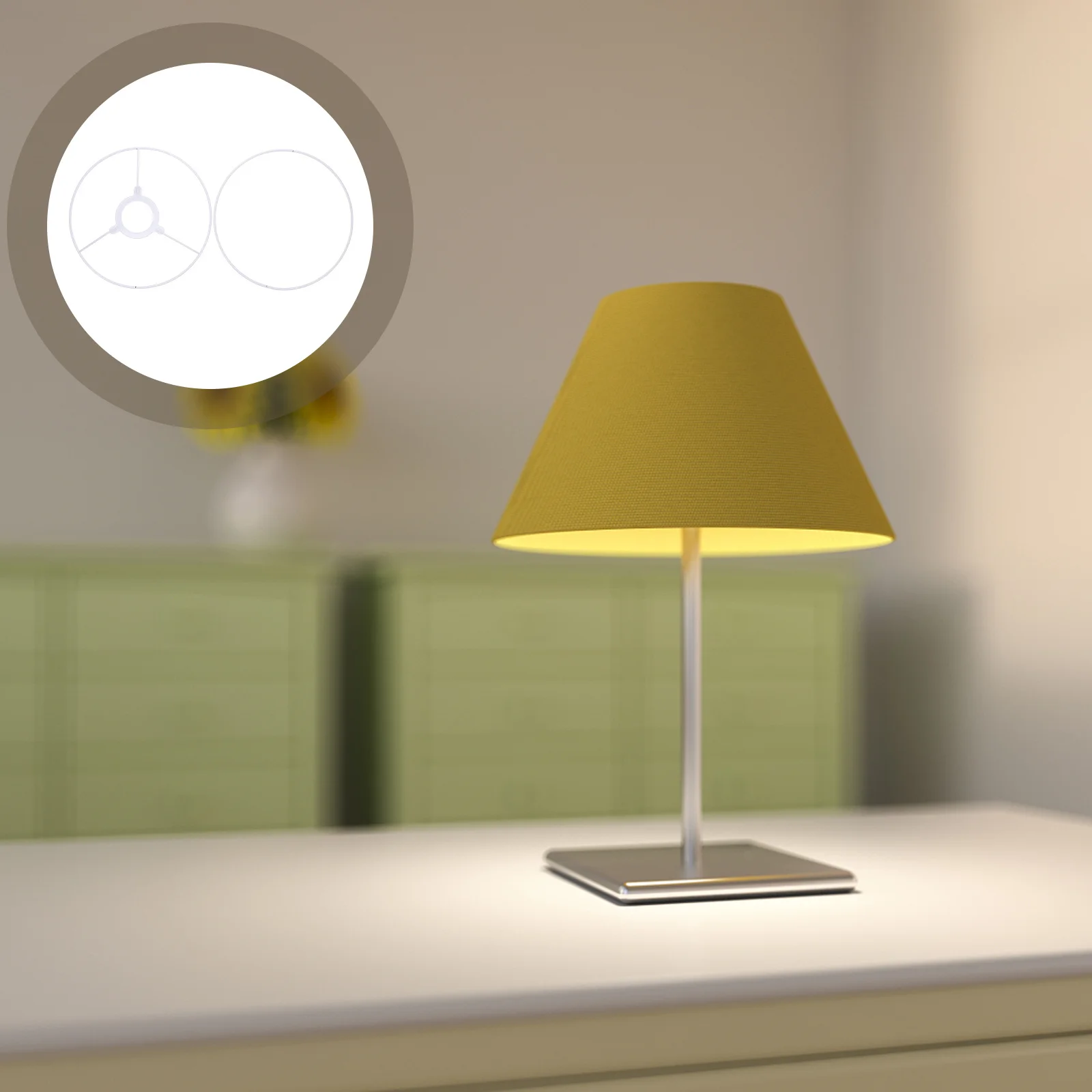 

2Sets Lampshade Holder Iron Frame Rust Resistant Durable Simple Design Easy Install DIY Lamp Frame Home Light Pendant Accessory