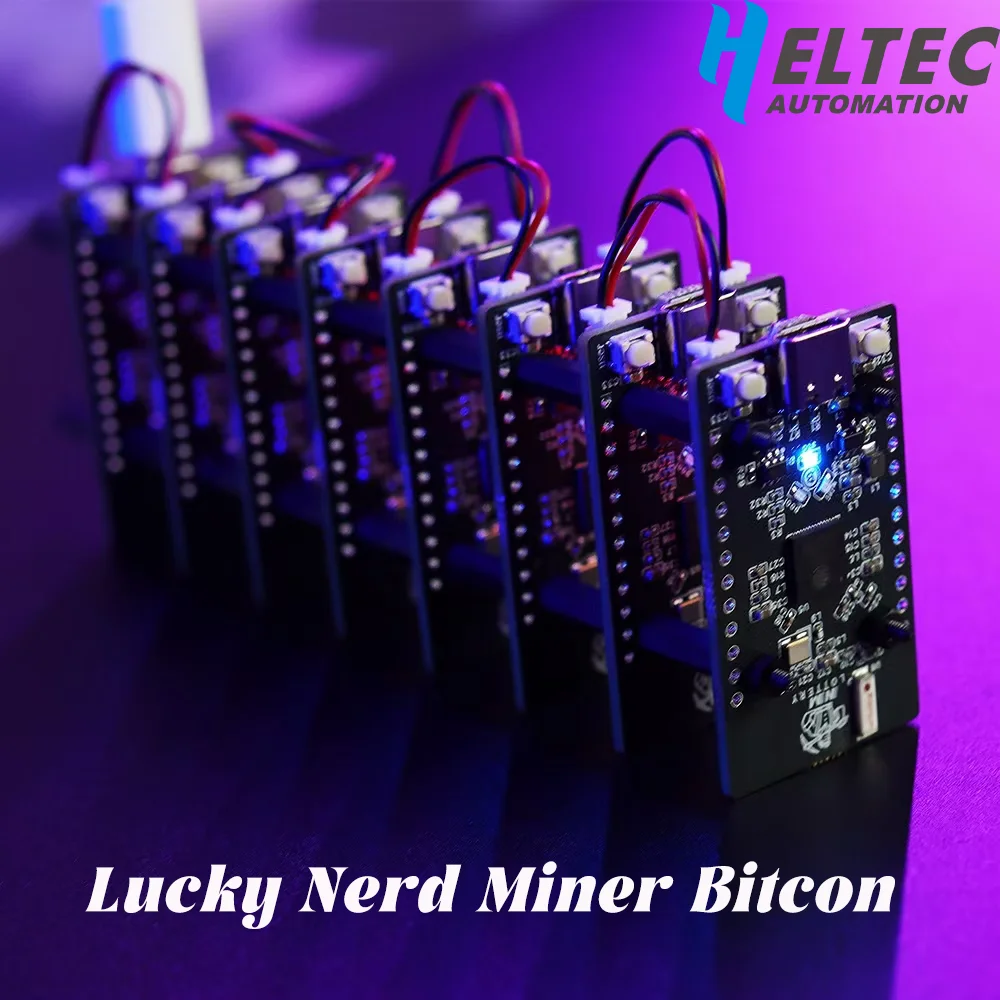 Lucky NerdMiner Bitcons Solo Lottery BTC Board Screenless ESP32 310kH/s 5V-3A USB Chained with the Power Interface One-by-one