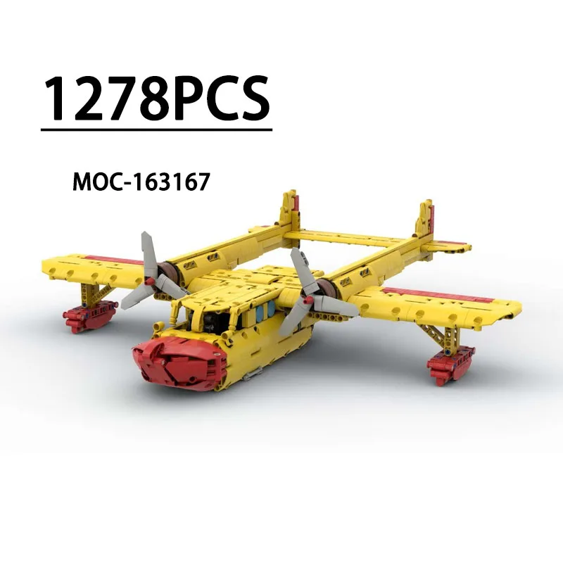 

MOC-163167 Строительные блоки Супер самолет Модель пожарного крыла Дисплей 1278 шт. Детский день рождения, Рождество, Новый год, игрушка в подарок