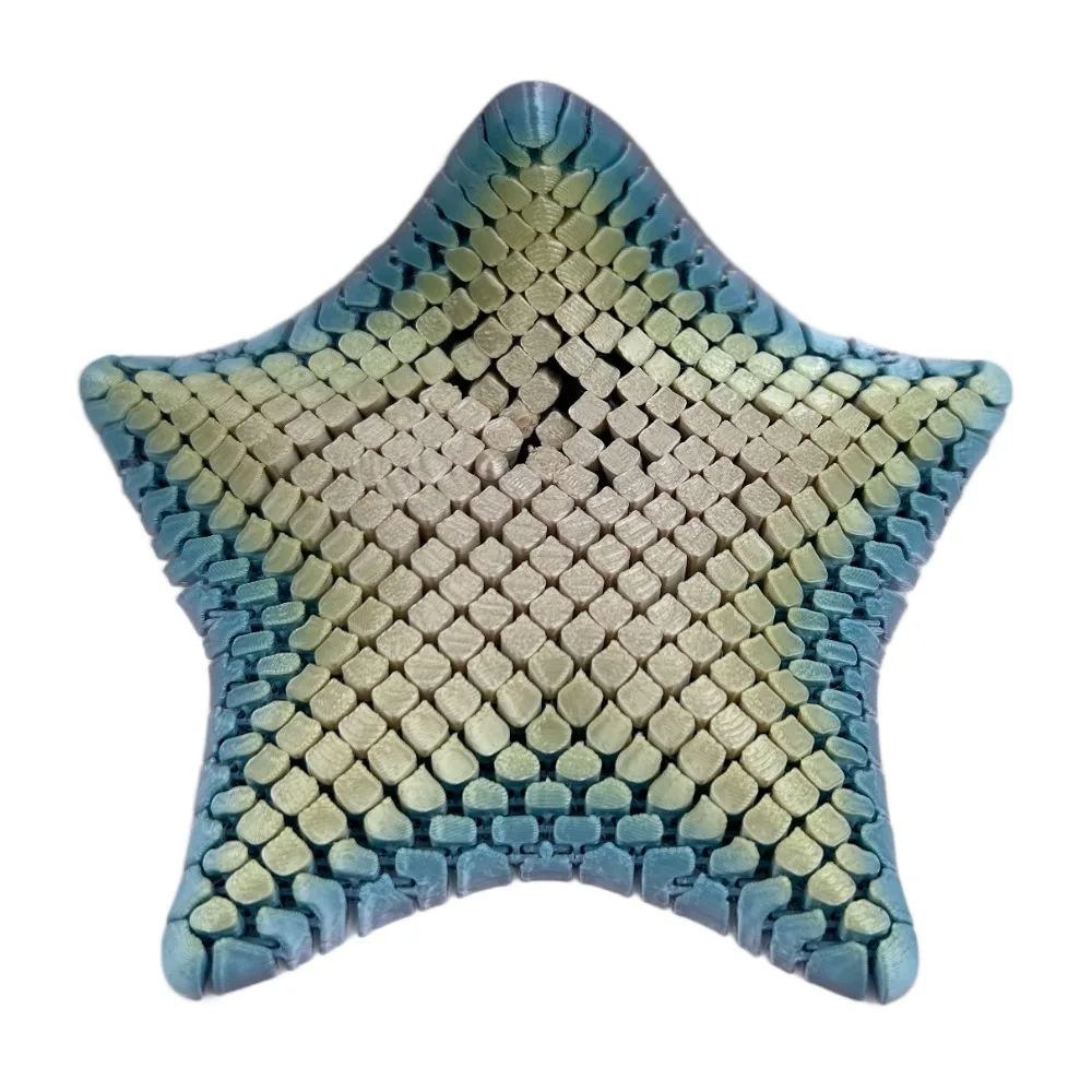 5.5inch Starfish Decompression Toys Articulating Moveable Joints Starfish Decorative Ornaments Multi-color 3D Printed Toy