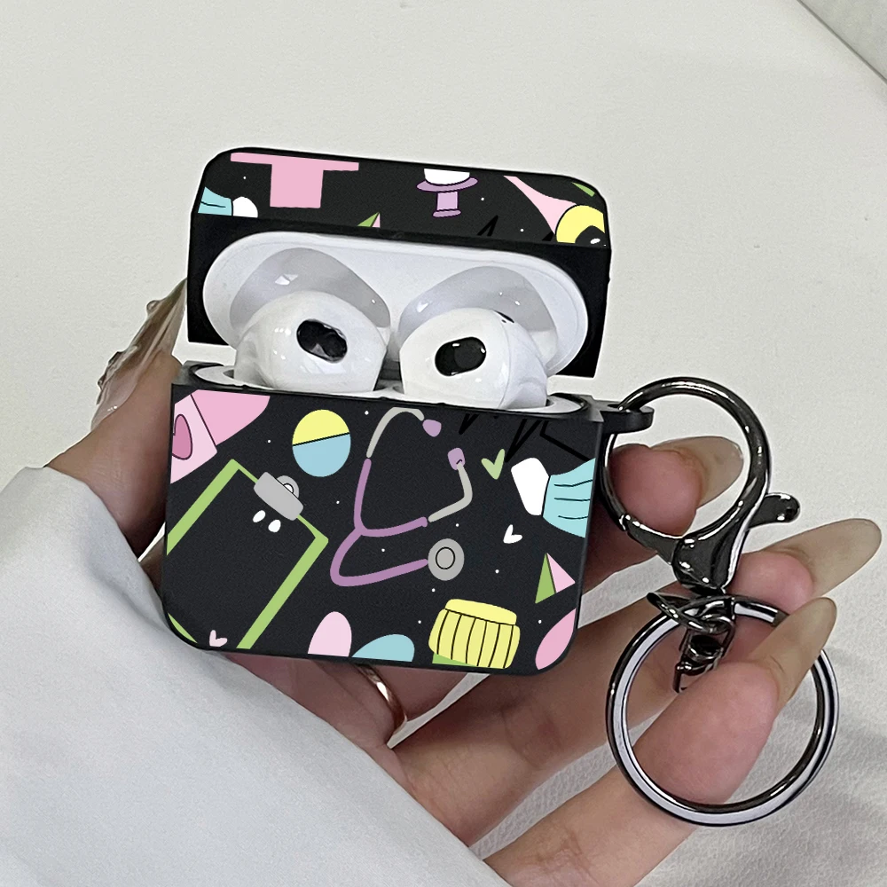 Medical Color Element Pattern Earphone Case for Apple Airpods Pro3/Pro2/Pro, Airpods 1/2/3/4 Wireless Bluetooth Headphone Cover