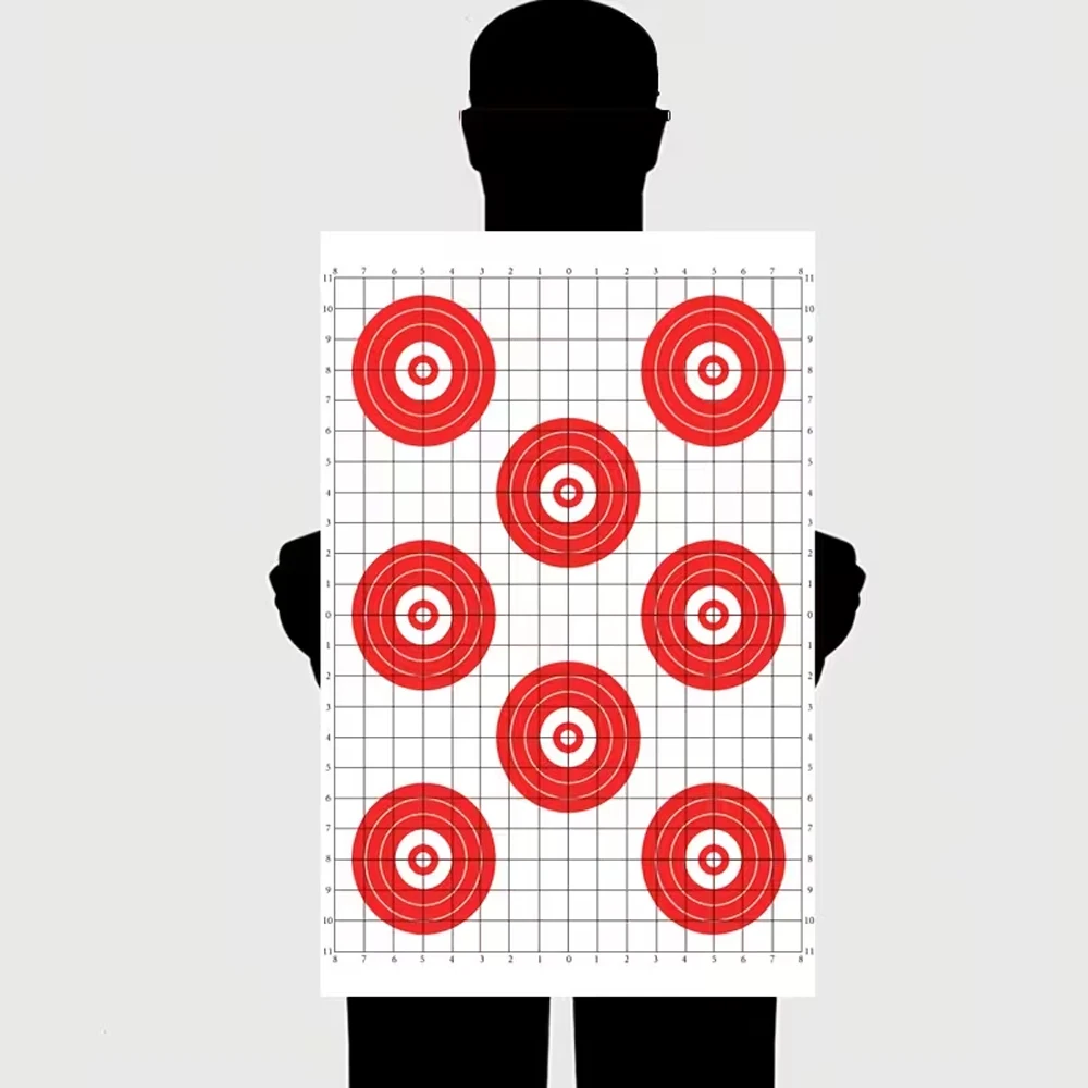 Sight on the Shooting Range Paper Target, 20 Sheet, 27.94X43.18cm, Red Bullseye Shooting Target Paper, Practice Paper, Fun Game