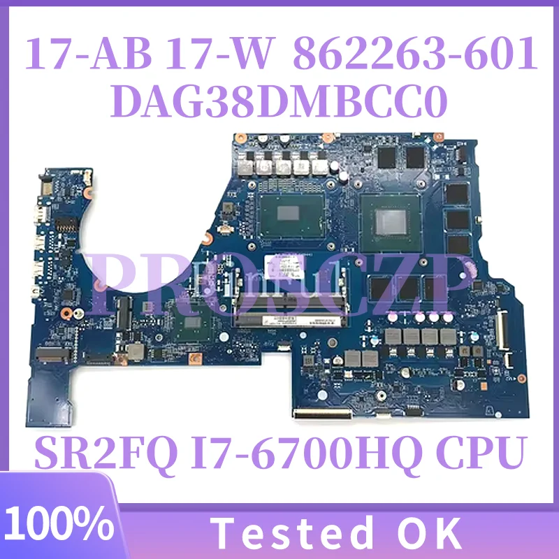 DAG38DMBCC0 915552-601 915552-001 Placa Base para Portátil HP OMEN 17T-W 17-W con CPU SR32Q I7-7700HQ y GPU DSC 1060 de 6G