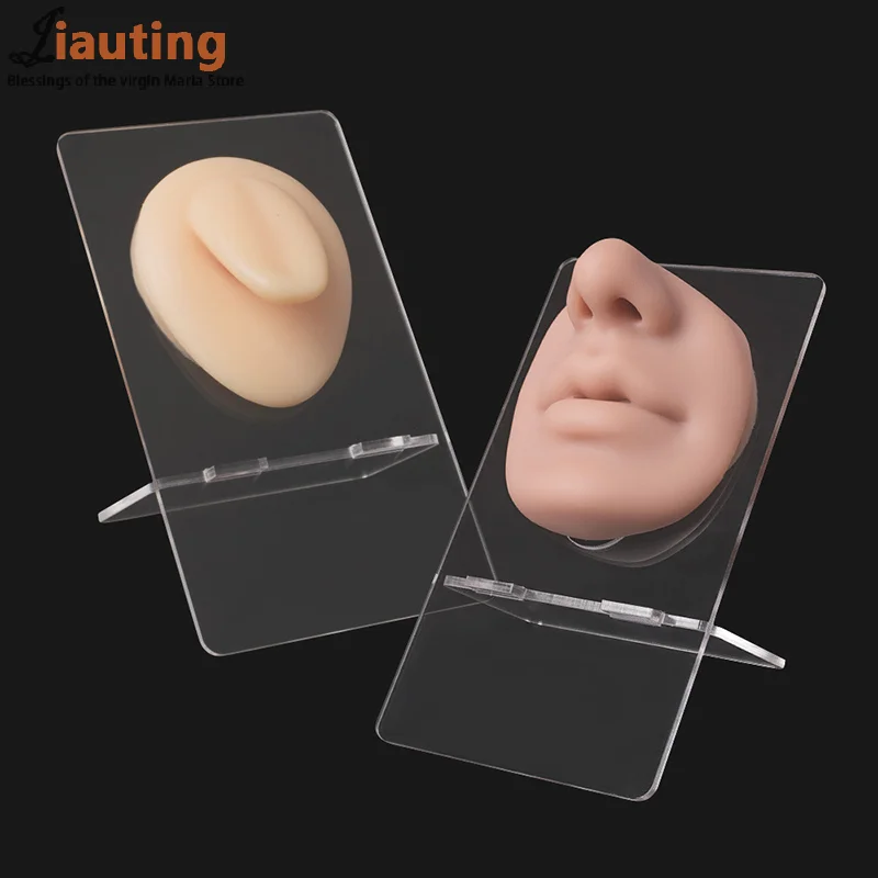 Présentoir Acrylique Transparent pour Modèle d'Oreille en Silicone Souple, Outils Auxiliaires pour la Pratique du Tatouage et du Piercing