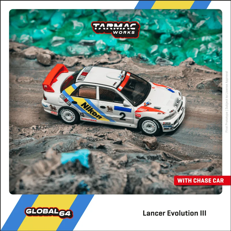 **Pre-Order**  Tarmac Works 1:64 Lancer Evolution III 1995 Diecast Model Car