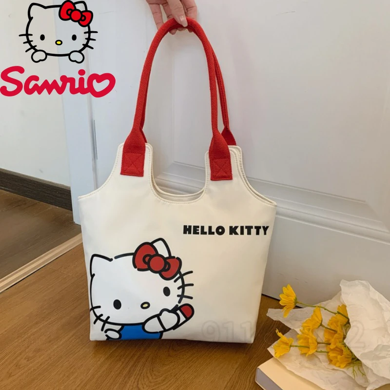 

Hello Kitty New Women's Shoulder Bag Cartoon Original Women's Handbag Large Capacity Fashion Storage Leisure Shopping Bag