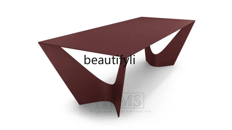 Modern Minimalist Italian Dining Table Special Shaped Table Rectangular Piano Paint Desk
