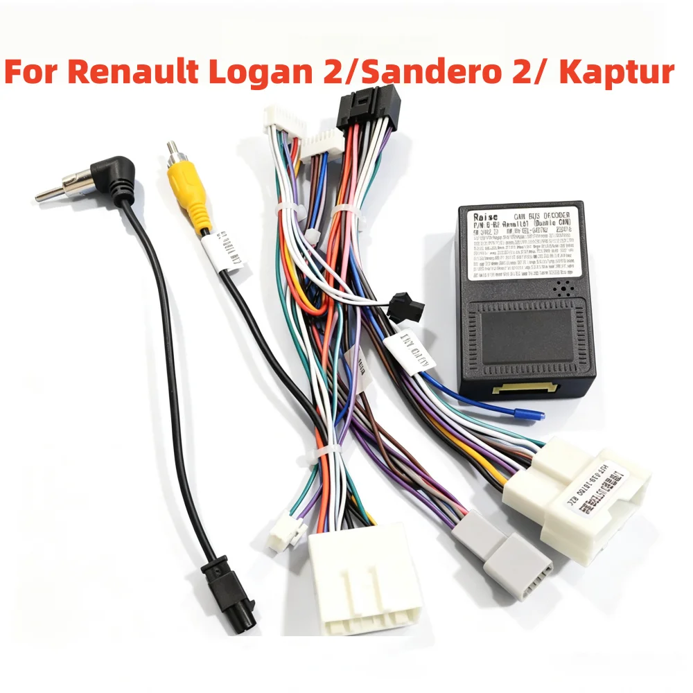 Install Aftermarket 16 Pin Car Cable Canbus Box For Renault Duster 2017/Logan 2 2012-2019/Sandero 2 (2014-2019 ）Kaptur 2021-2022