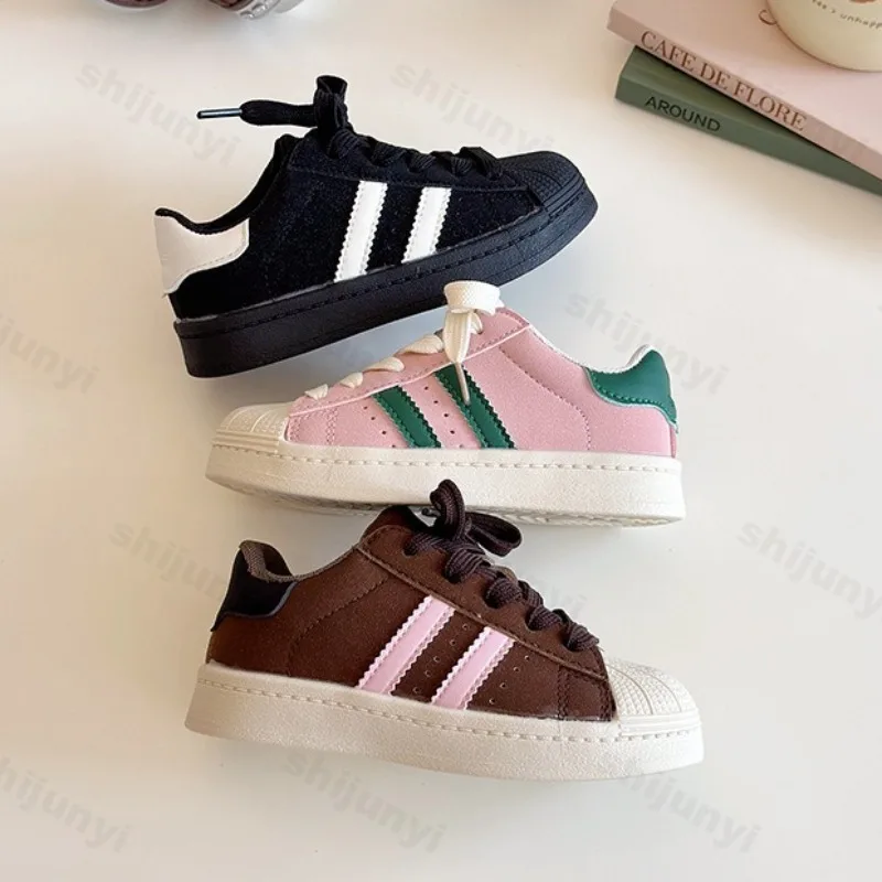 

2025 Spring New Children's Fashion Casual Shoes Boys' Trendy Comfortable Sports Shoes Girl Color Block Non slip Low Top Sneakers