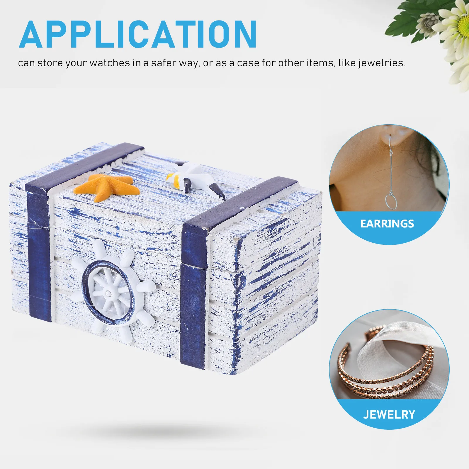 

Деревянная шкатулка для украшений в средиземноморском стиле, маленькая, с откидной крышкой, органайзер для хранения, декоративная шкатулка для мелочей и памятных вещей