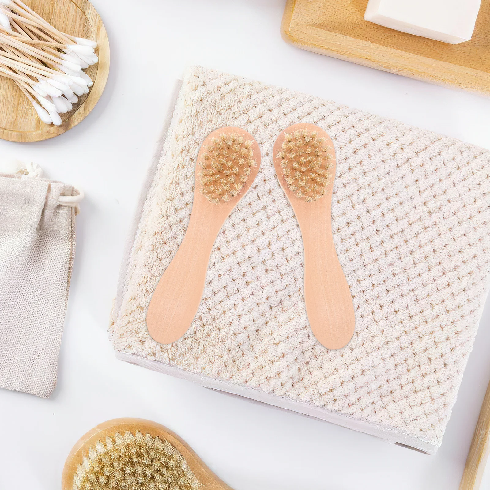 5 قطعة فرشاة تنظيف الوجه أداة غسل الوجه فرشاة خشبية للعناية بالبشرة للنساء مقشر المسام العميقة خفيفة الوزن محمولة #4