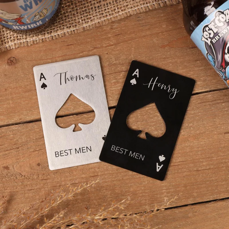 Custom Name Bottle Opener Ace of Spades Personalised Bottle Opener Poker Gift, Bottle Opener with Name Party Gift Groomsman Gift