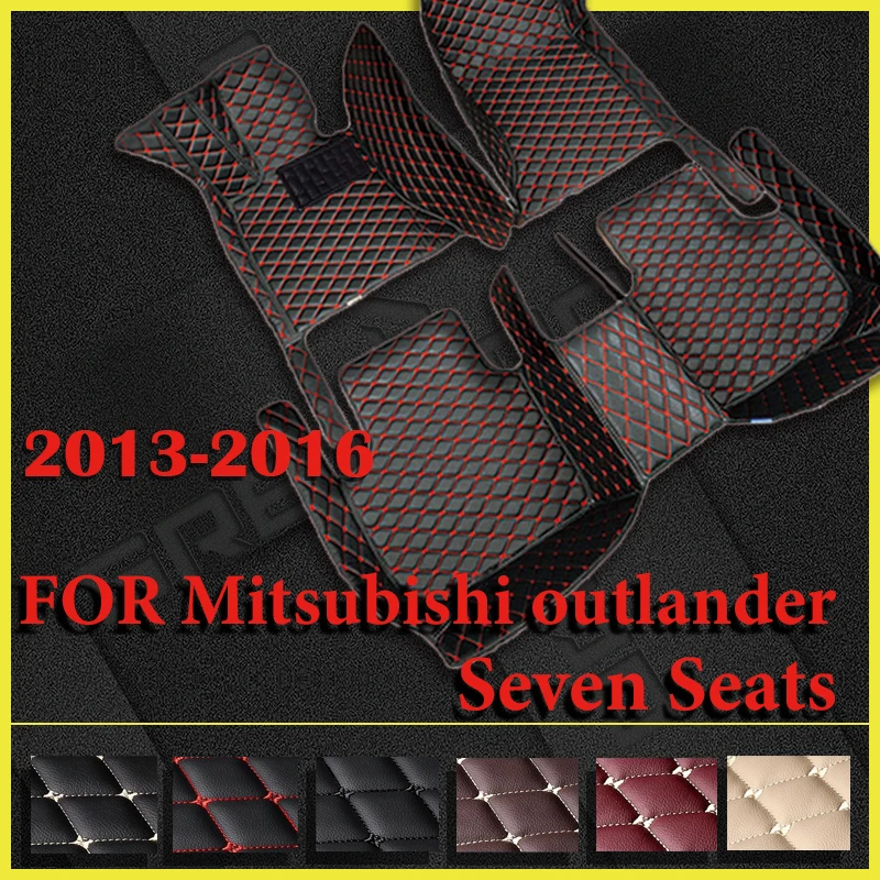 Car floor mats for Mitsubishi outlander 7 Seats 2013 2014 2015 2016 Custom auto foot Pads automobile Interior Accessories