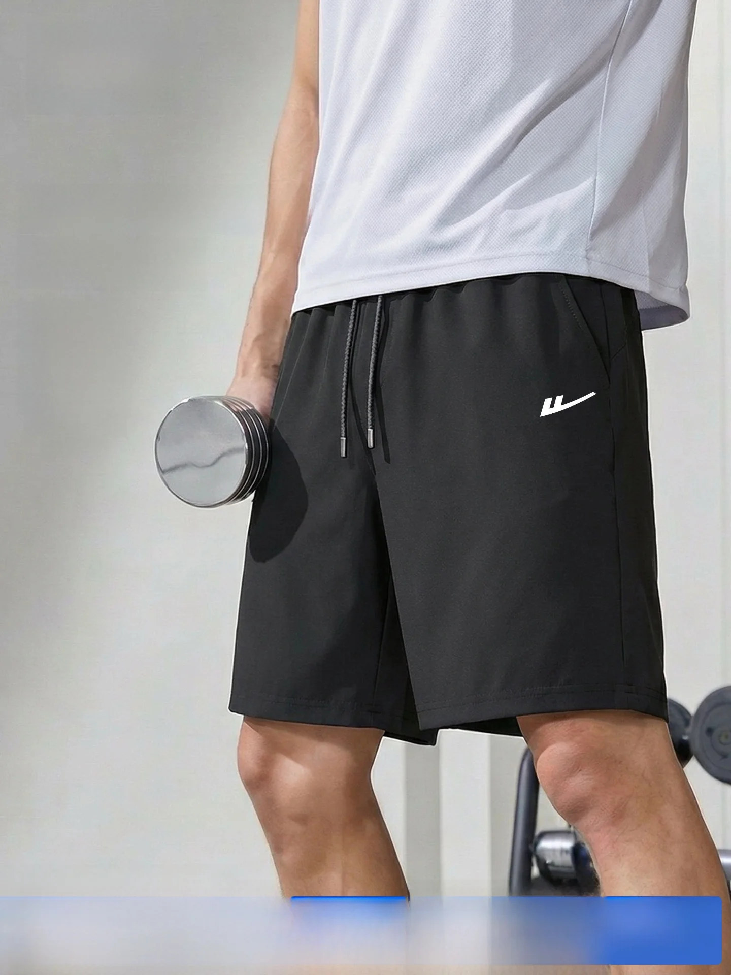 

Ice Silk Men's orts Summer Cool Feeling Breathable Straight Leg Sports Qui Dry Outdoor Wear Five-Quarter Length Casual